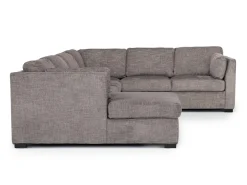 Mor Furniture Vivian Full Pullout Tux Chaise Sectional W/ Storage In Gray, Left Facing