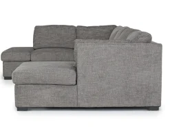 Mor Furniture Vivian Full Pullout Tux Chaise Sectional W/ Storage In Gray, Left Facing
