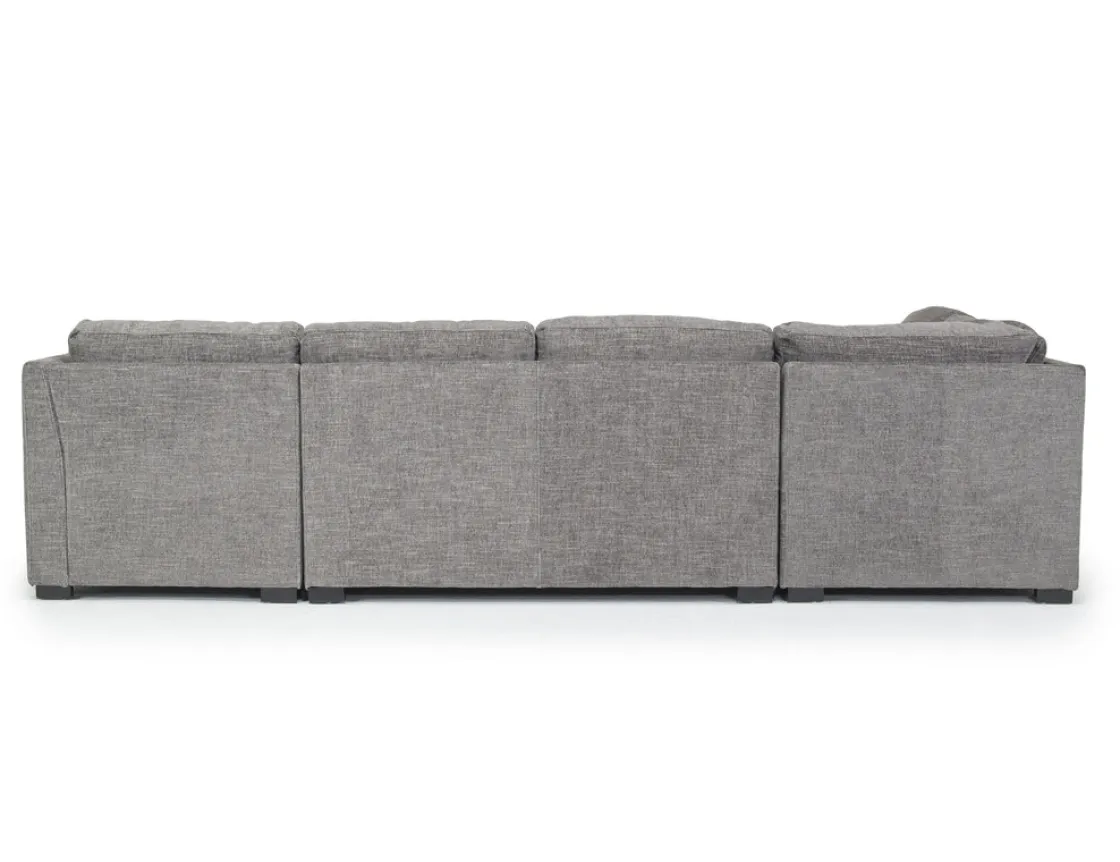 Mor Furniture Vivian Full Pullout Tux Chaise Sectional W/ Storage In Gray, Left Facing