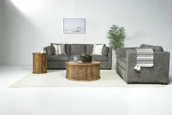 Mor Furniture Vivian Full Sleeper Loveseat In Gray Fabric