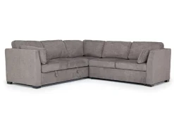 Mor Furniture Vivian Full Tux Sleeper Sectional In Gray Fabric, Left Facing