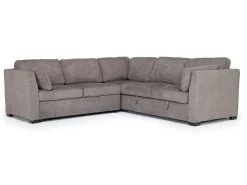 Mor Furniture Vivian Full Tux Sleeper Sectional In Gray Fabric, Left Facing