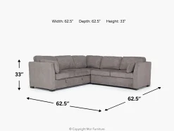 Mor Furniture Vivian Full Tux Sleeper Sectional In Gray Fabric, Left Facing