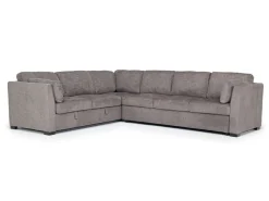 Mor Furniture Vivian Full Tux Sleeper Sectional In Gray Fabric, Left Facing