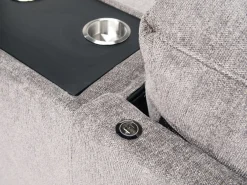 Mor Furniture Vivian Full Tux Sleeper Sectional In Gray Fabric, Left Facing