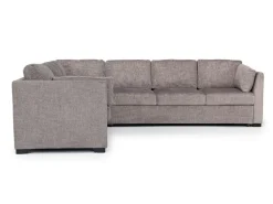 Mor Furniture Vivian Queen Tux Sleeper Sectional W/ Drop Down Table In Handwoven Pewter, Right Facing