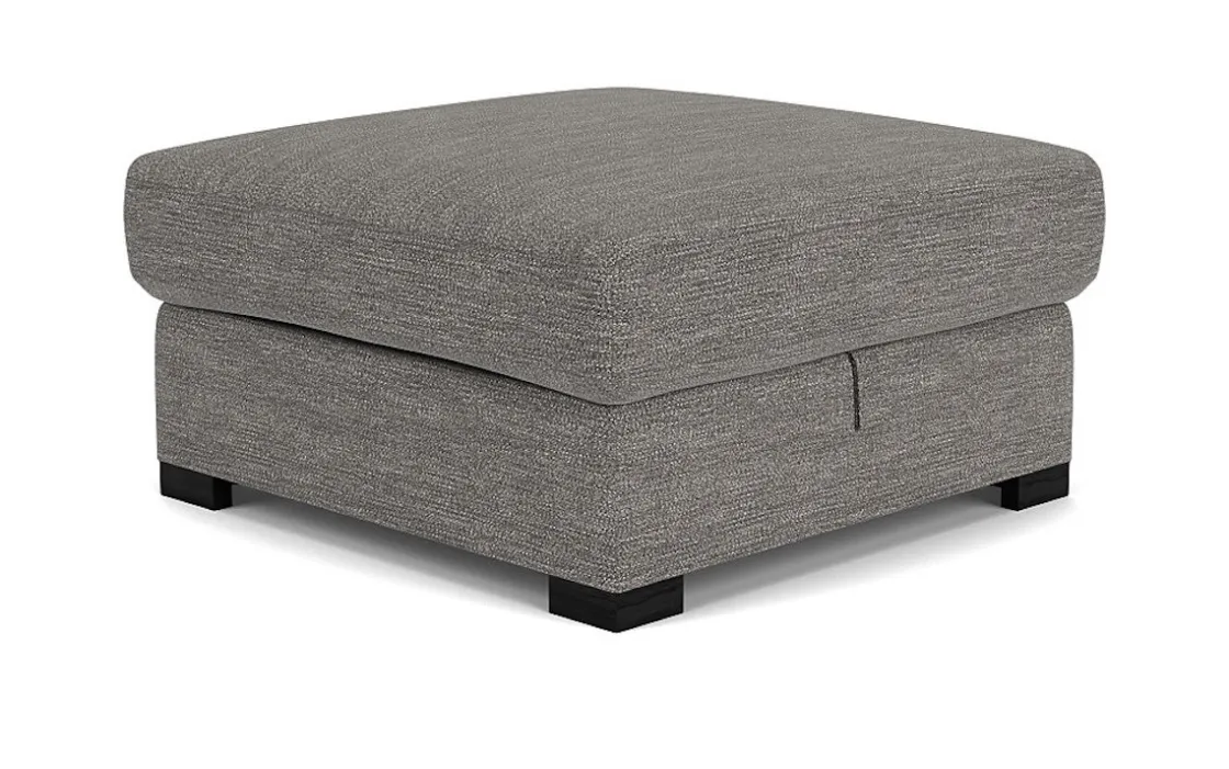 Mor Furniture Vivian Storage Oversized Ottoman In Gray Fabric