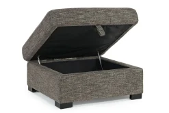 Mor Furniture Vivian Storage Oversized Ottoman In Gray Fabric