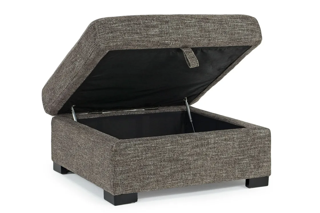 Mor Furniture Vivian Storage Oversized Ottoman In Gray Fabric