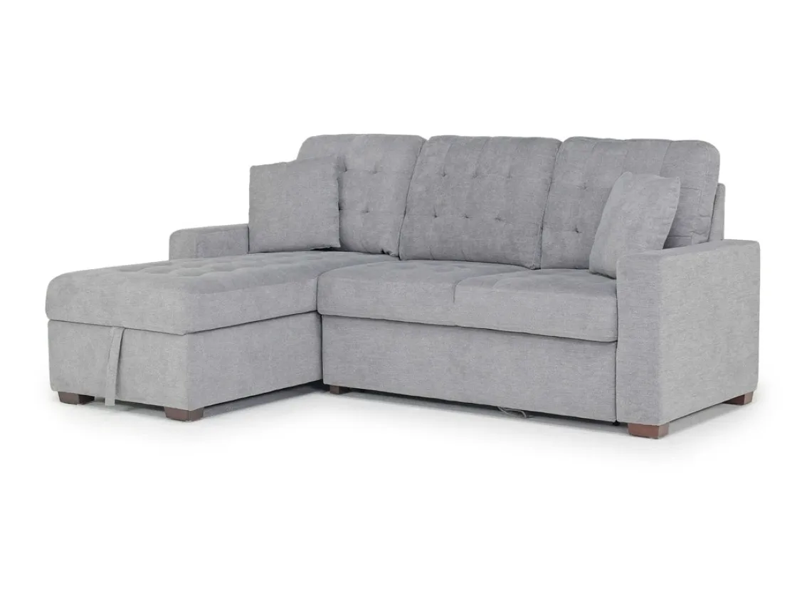 Mor Furniture Waitsfield Full Pullout Sofa Chaise In Gray, Left Facing