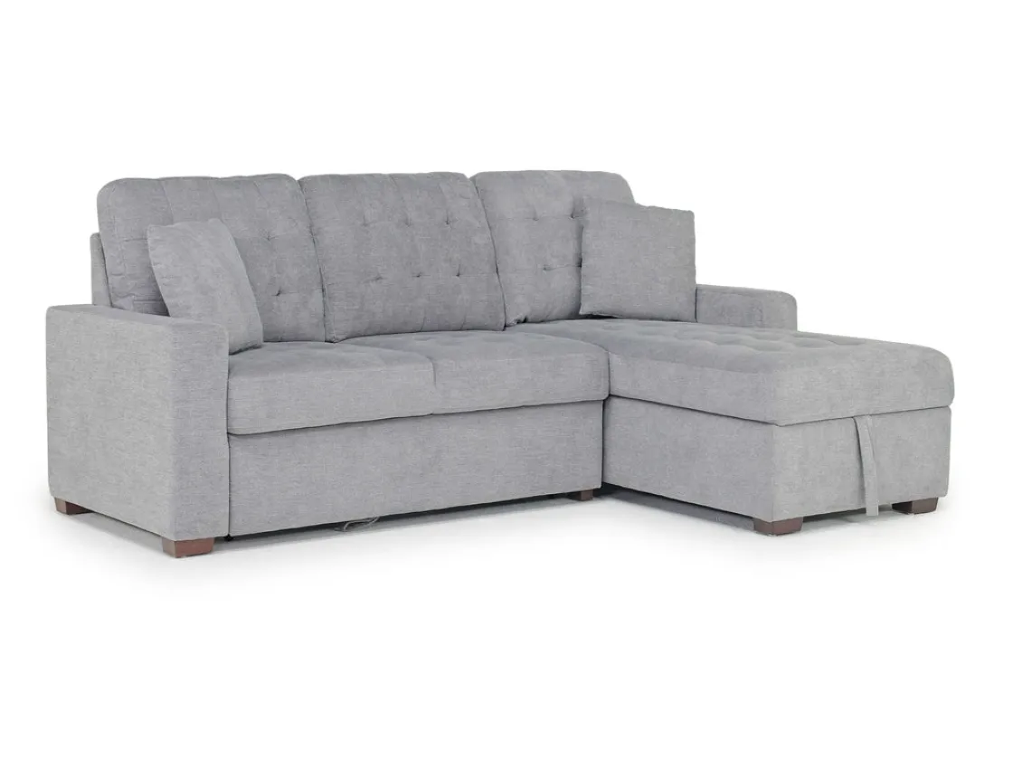 Mor Furniture Waitsfield Full Pullout Sofa Chaise In Gray, Left Facing