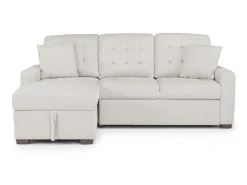 Mor Furniture Waitsfield Full Pullout Sofa Chaise In Gray, Left Facing