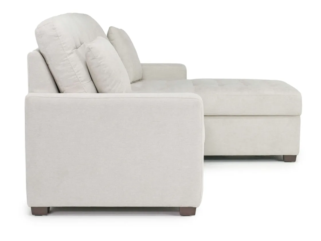 Mor Furniture Waitsfield Full Pullout Sofa Chaise In Gray, Left Facing