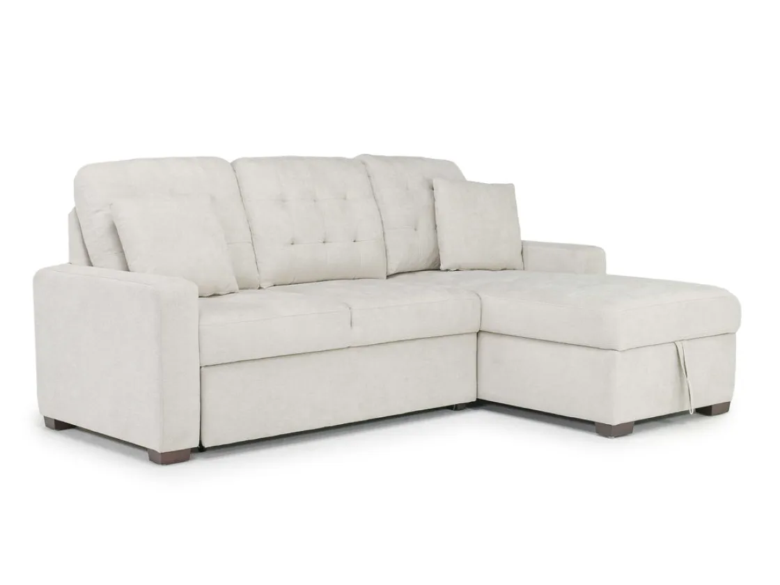 Mor Furniture Waitsfield Full Pullout Sofa Chaise In Gray, Left Facing