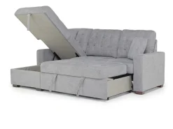 Mor Furniture Waitsfield Full Pullout Sofa Chaise In Gray, Left Facing