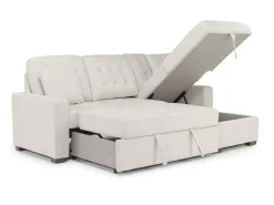 Mor Furniture Waitsfield Full Pullout Sofa Chaise In Gray, Left Facing