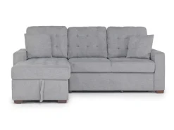 Mor Furniture Waitsfield Full Pullout Sofa Chaise In Gray, Left Facing