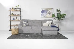 Mor Furniture Wanda Full Pullout Sofa Chaise In Gray, Left Facing