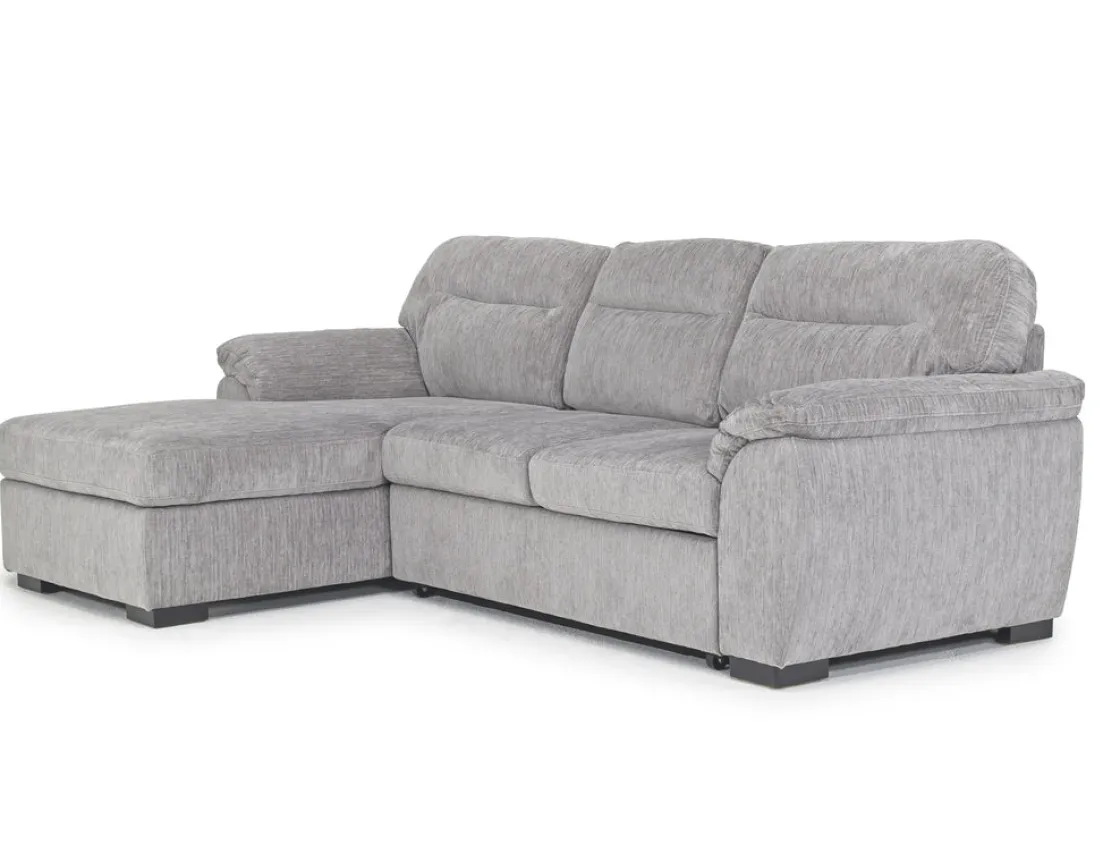 Mor Furniture Wanda Full Pullout Sofa Chaise In Gray, Left Facing