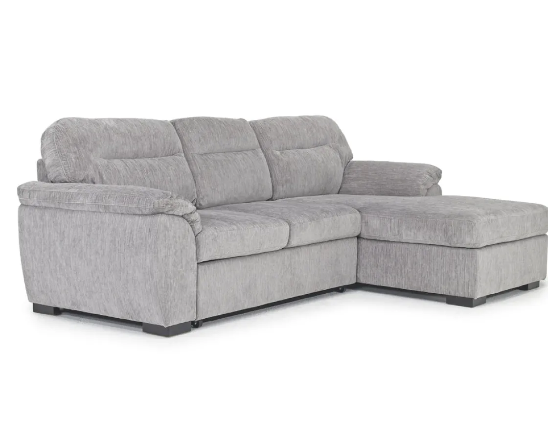 Mor Furniture Wanda Full Pullout Sofa Chaise In Gray, Left Facing