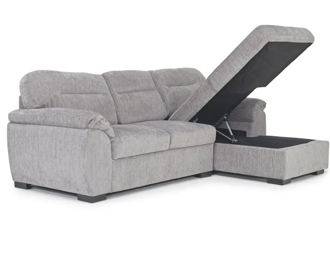 Mor Furniture Wanda Full Pullout Sofa Chaise In Gray, Left Facing