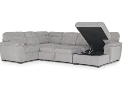 Mor Furniture Wanda Full Pullout Tux Chaise Sectional In Gray, Left Facing