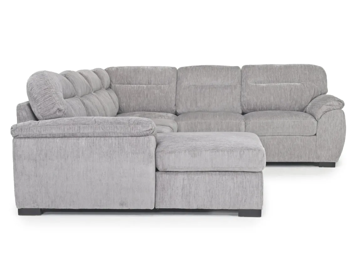 Mor Furniture Wanda Full Pullout Tux Chaise Sectional In Gray, Left Facing