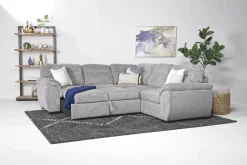 Mor Furniture Wanda Full Tux Sleeper Sectional W/ Storage In Gray, Right Facing