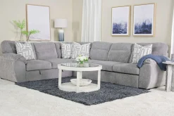 Mor Furniture Wanda Full Tux Sleeper Sectional W/ Storage In Gray, Right Facing