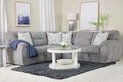 Mor Furniture Wanda Full Tux Sleeper Sectional W/ Storage In Gray, Right Facing