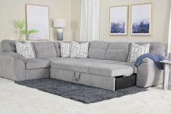 Mor Furniture Wanda Full Tux Sleeper Sectional W/ Storage In Gray, Right Facing