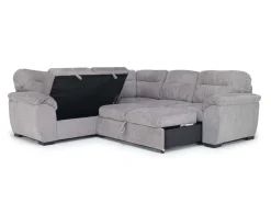 Mor Furniture Wanda Full Tux Sleeper Sectional W/ Storage In Gray, Right Facing