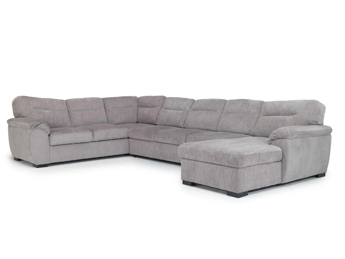 Mor Furniture Wanda Queen Pullout Tux Sofa Chaise Sectional In Gray, Left Facing