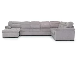 Mor Furniture Wanda Queen Pullout Tux Sofa Chaise Sectional In Gray, Left Facing