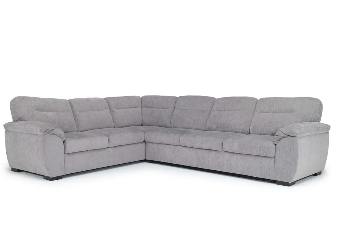 Mor Furniture Wanda Queen Tux Sleeper Sectional W/ Drop Table In Gray, Right Facing
