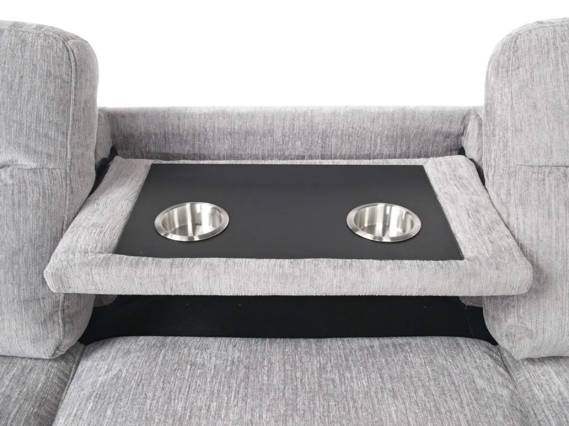 Mor Furniture Wanda Queen Tux Sleeper Sectional W/ Drop Table In Gray, Right Facing
