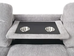 Mor Furniture Wanda Queen Tux Sleeper Sectional W/ Drop Table In Gray, Right Facing