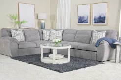 Mor Furniture Wanda Queen Tux Sleeper Sectional W/ Drop Table In Gray, Right Facing