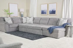 Mor Furniture Wanda Xl Storage Chaise Sleeper Sectional In Gray, Left Facing