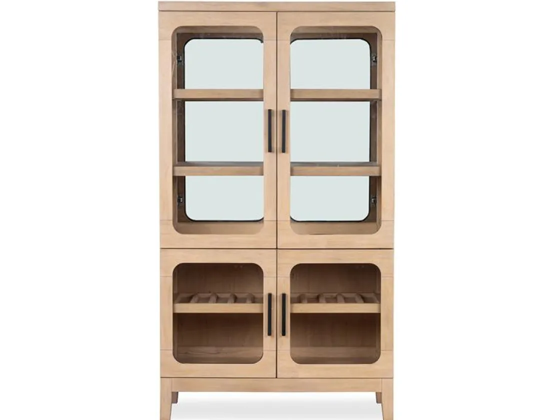 Mor Furniture White Oak Buffet Curio In Butternut