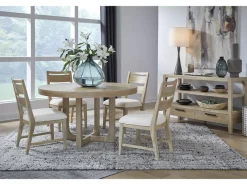 Mor Furniture White Oak Round Dining Table In Butternut