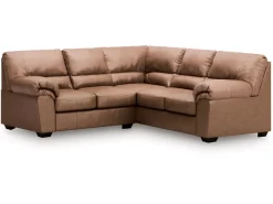 Mor Furniture Whitlock Tux Loveseat Sectional In Caramel, Left Facing