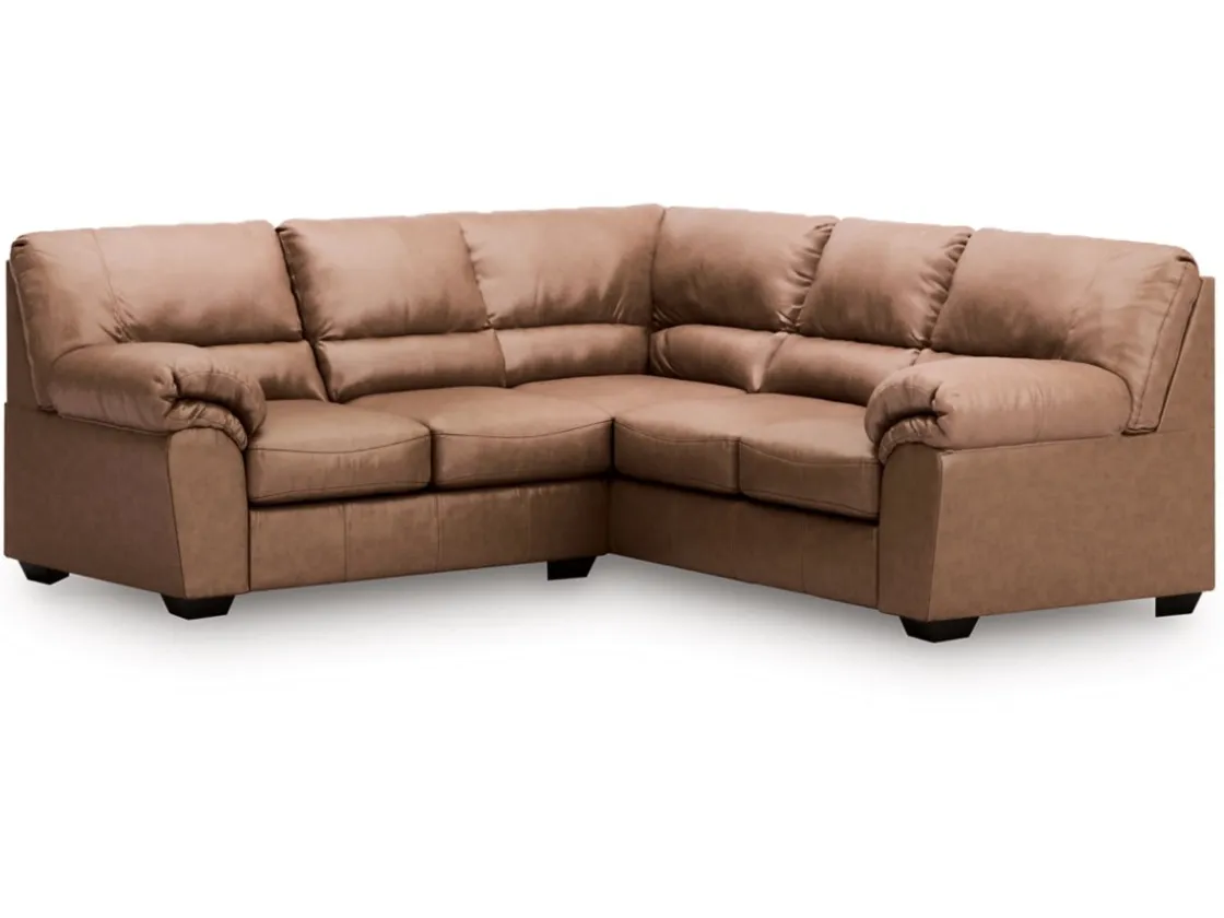 Mor Furniture Whitlock Tux Loveseat Sectional In Caramel, Left Facing
