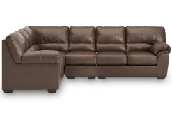 Mor Furniture Whitlock Tux Sofa Sectional In Caramel, Left Facing
