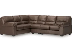 Mor Furniture Whitlock Tux Sofa Sectional In Caramel, Left Facing