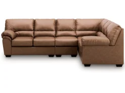 Mor Furniture Whitlock Tux Sofa Sectional In Caramel, Left Facing