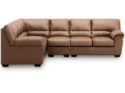 Mor Furniture Whitlock Tux Sofa Sectional In Caramel, Left Facing