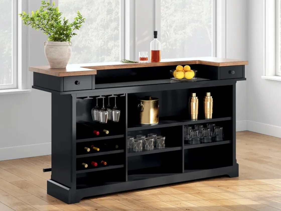 Mor Furniture Wildenauer Bar In Brown/Black