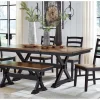 Mor Furniture Wildenauer Extendable Dining Table, 4 Chairs & Bench In Brown/Black