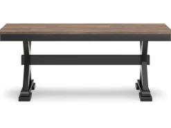 Mor Furniture Wildenauer Extendable Dining Table, 4 Chairs & Bench In Brown/Black